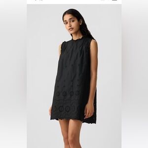 NWT Gap x Doen black eyelet mini dress size M